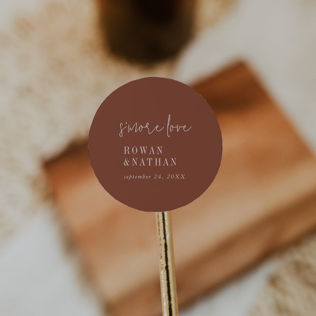 Pegatina Redonda Moda moderna Terracotta Rust S'more Love Pegatinas (Subido por el creador)