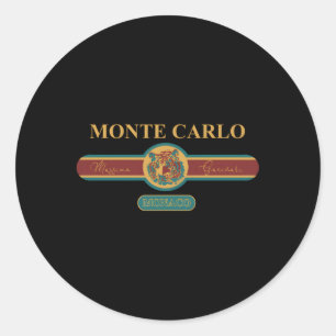 Pegatina Redonda Moda Monte Carlo Monaco Vacaciones