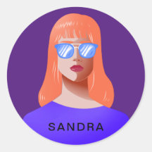 Moda morada y mujer elegante