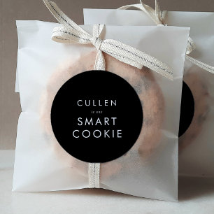 Pegatina Redonda Moda Negra Oscura Un Smart Cookie Graduado Favor
