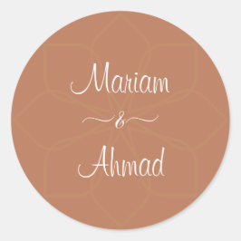 Pegatina Redonda Moda Nombres mínimos de terracota ornamental