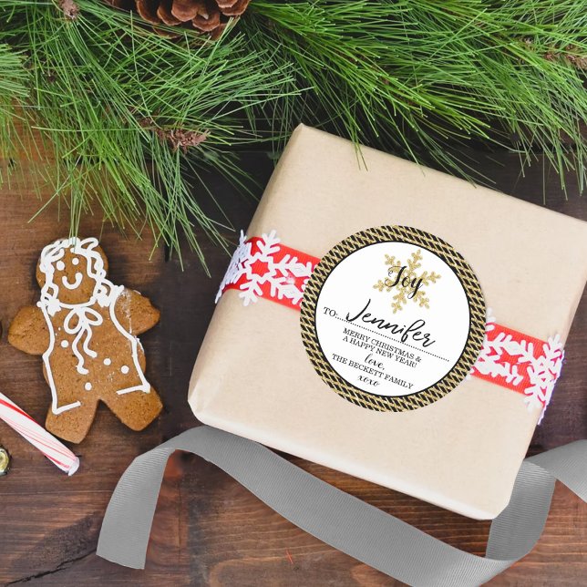 Pegatina Redonda Moda Personalizado de copos de nieve festivo Pegat (Subido por el creador)