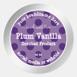 Pegatina Redonda Moda Púrpura Etiquetas de empaquetado Marco Platea