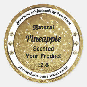 Pegatina Redonda Moda Purpurinas de oro Estrellas de productos Diam