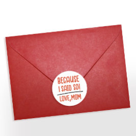 Pegatina Redonda Moda Rojo Y Blanca Jefe Mamá Divertida Dijo Typo