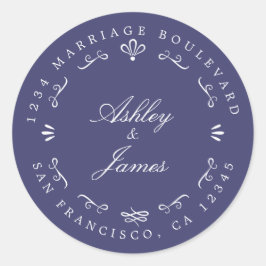 Pegatina Redonda Moda Rústica Futuro Sr. Sra. Boda Dirección de Ret