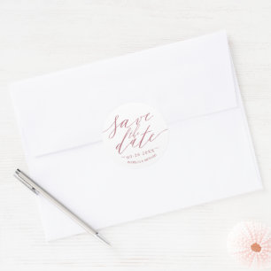 Pegatina Redonda Moda Script Wedding Guardar la fecha