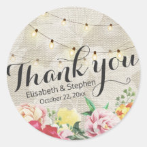 Moda String Lights Linen Floral Boda Gracias