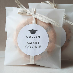Pegatina Redonda Moda Título Uno Favor de Graduación de Cookie Inte