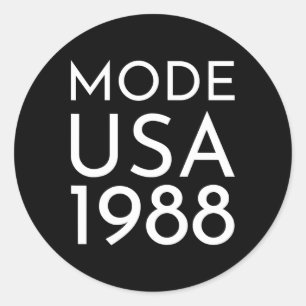 Pegatina Redonda Moda Usa 1988 M Tour 
