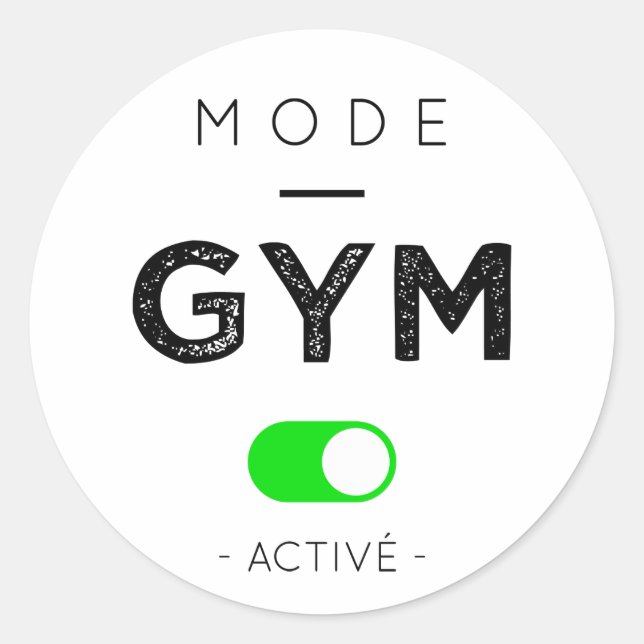 Pegatina Redonda Mode gym active (Anverso)