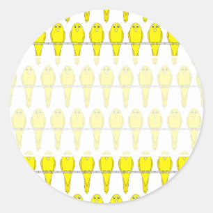 Pegatina Redonda Modelo amarillo del pájaro. Las Canarias
