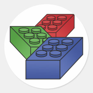 Pegatina Redonda Modelo - bloques huecos brillantes