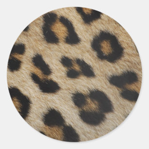 Pegatina Redonda Modelo de la textura de la piel del leopardo