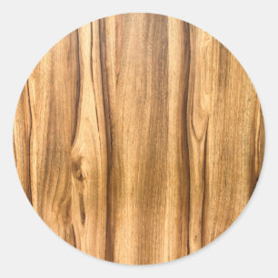 Pegatina Redonda Modelo de madera vertical del grano