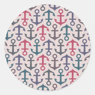 Pegatina Redonda Modelo del ancla