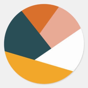 Pegatina Redonda Modelo geométrico abstracto moderno del bloque de