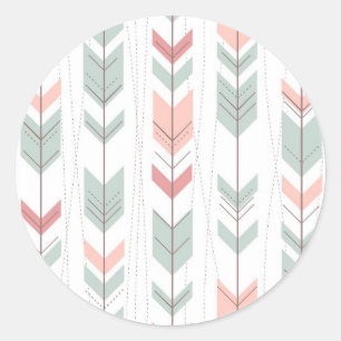 Pegatina Redonda Modelo geométrico en estilo retro