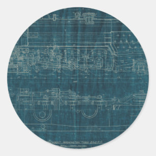 Pegatina Redonda Modelo I del tren