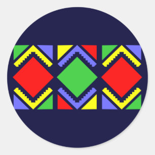 Pegatina Redonda Modelo indio American Native pattern