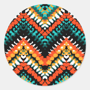Pegatina Redonda Modelo tribal nativo étnico intrépido
