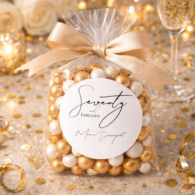 Pegatina Redonda Modern 70 and Fabulous 70th Birthday Party  (Subido por el creador)