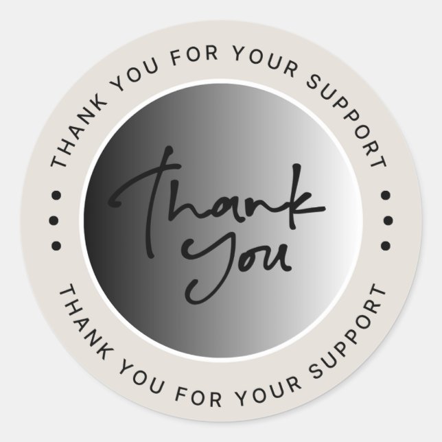 Pegatina Redonda Modern Aesthetic Thank You Sticker (Anverso)