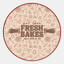 Pegatina Redonda Modern Best Pizza In Town Professional 