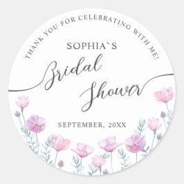 Pegatina Redonda Modern Bride Shower Square Sticker