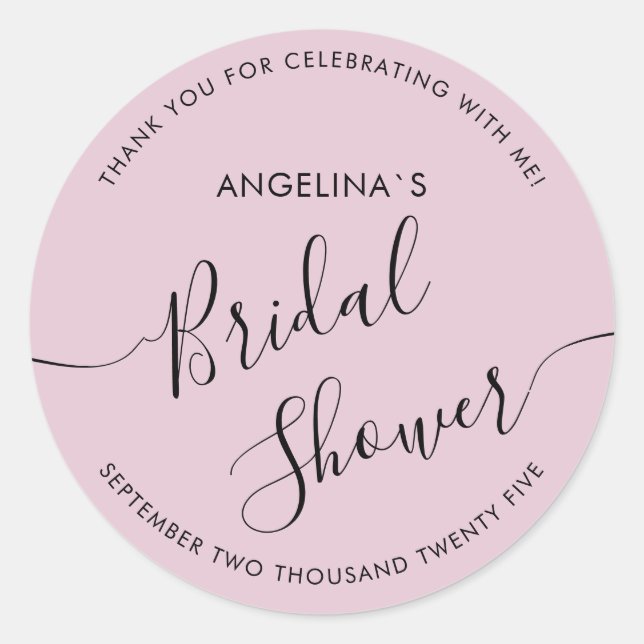 Pegatina Redonda Modern Bride Shower Square Sticker  (Anverso)