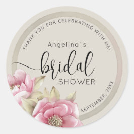 Pegatina Redonda Modern Bride Shower Sticker