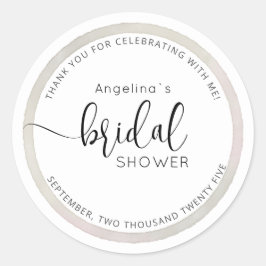 Pegatina Redonda Modern Bride Shower Sticker