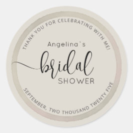 Pegatina Redonda Modern Bride Shower Sticker