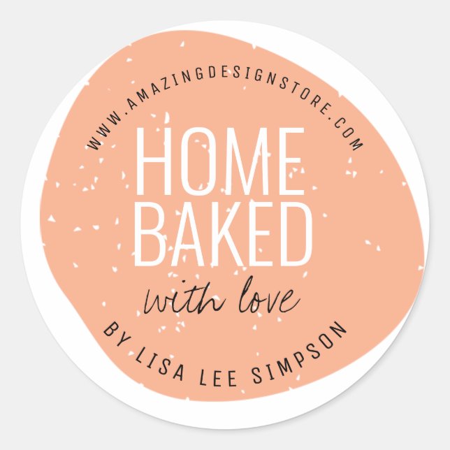 Pegatina Redonda Modern colorful home baked  (Anverso)