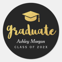 Modern Gold Script 2023 Graduación Favor