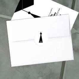 Pegatina Redonda Modern Graduation Tassel Envelope Seal Sticker