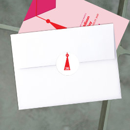 Pegatina Redonda Modern Graduation Tassel Envelope Seal Sticker