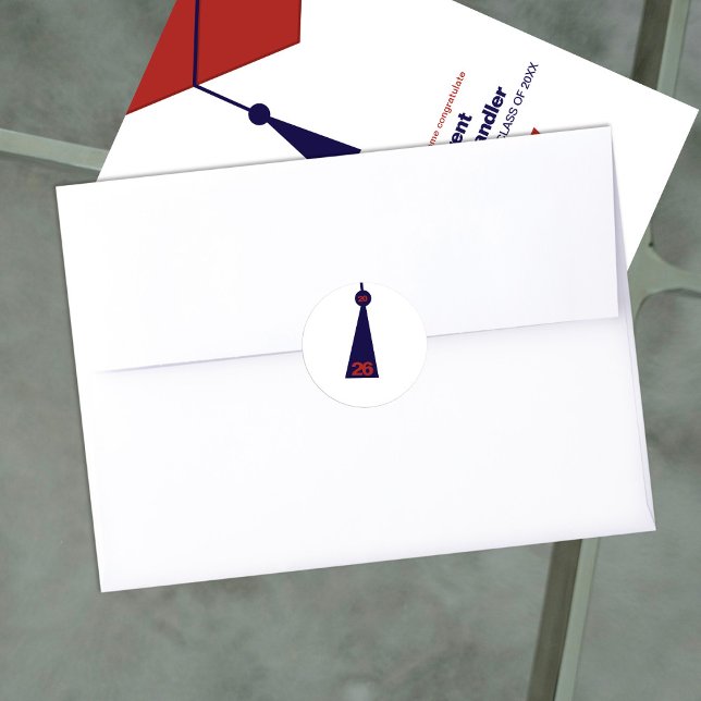 Pegatina Redonda Modern Graduation Tassel Envelope Seal Sticker (Subido por el creador)