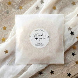 Pegatina Redonda Modern Handwriting 2026 Graduation Thank You Favor