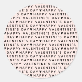 Pegatina Redonda Modern Happy Valentines Day