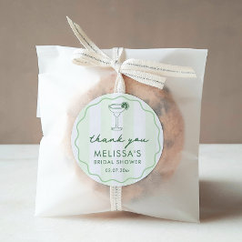 Pegatina Redonda Modern Margaritas Matrimony Bridal Shower Favor