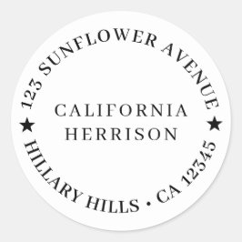 Pegatina Redonda Modern Minimalist Simple Star Design