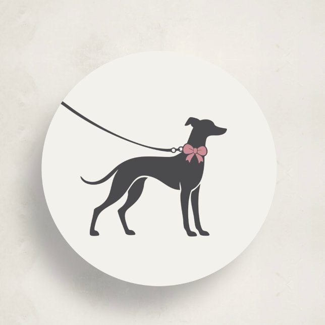 Pegatina Redonda Modern Neutral Dog Walker Seal Sticker (Subido por el creador)