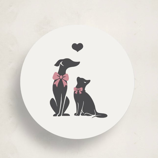 Pegatina Redonda Modern Neutral Pet Sitter Sticker (Subido por el creador)