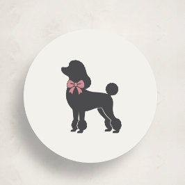 Pegatina Redonda Modern Neutral Poodle Seal Sticker