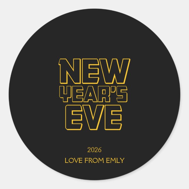 Pegatina Redonda Modern New Year’s Eve Party  (Anverso)