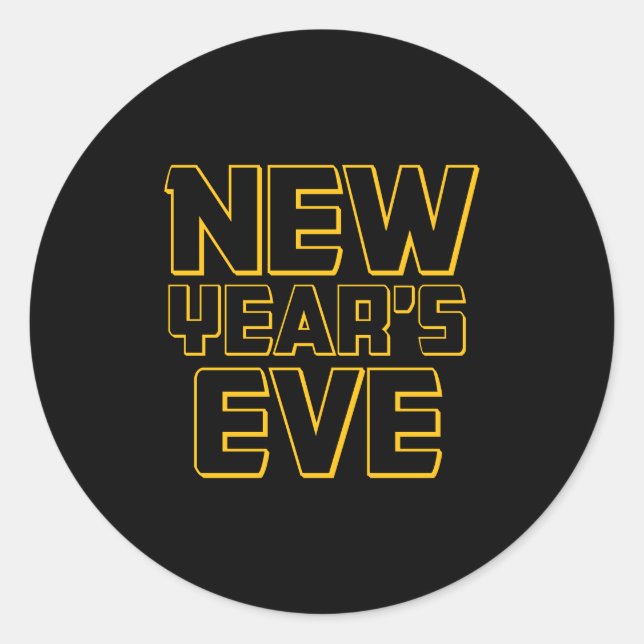 Pegatina Redonda Modern New Year's Eve Party  (Anverso)