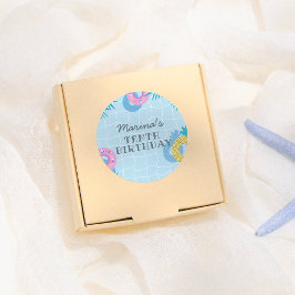 Pegatina Redonda Modern Pool Party Birthday