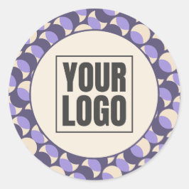 Pegatina Redonda Modern Retro Lavender Geometric Sticker