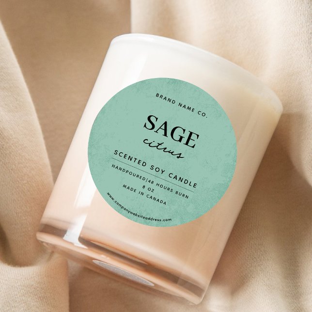 Pegatina Redonda Modern Sage Green Rustic (Subido por el creador)